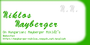 miklos mayberger business card